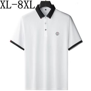 Polo Masculino 8XL 7XL 6XL 2023 Summer High End Business Shirts For Men Short Sleeve Lapel Teeshirt Homme Casual Loose Mens Polo Shirt 230720