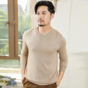 Men's Sweaters Menn Autumn Winter Sweater Pure Color Round Neck Pullover Casual Loose Large Size Bottoming Shirt Trend Man Clothes