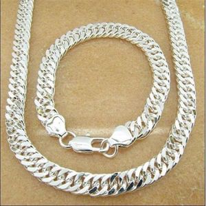 high quality men's jewelry sets 925 Silver Chain Necklace Bracelet 5set lot250v