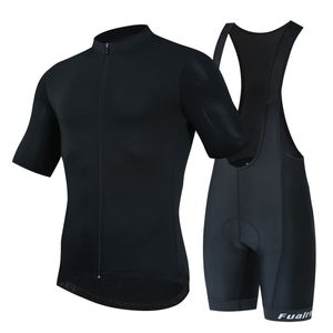 Cycling Jersey Sets Pro Set Men Bib Shorts Bicycle Short Sleeve Clothing Bike Maillot Ciclismo Hombre Black For MTB 230720