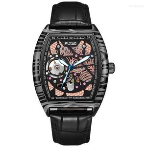 Richa Spider Web Hollow Full-Automical Watch Men's Personalized Leather Strap Waterproleax of Luminous XSKC8