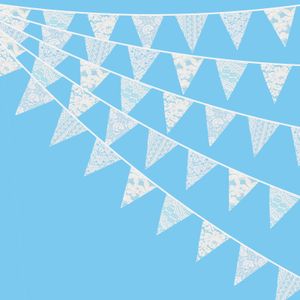 Banner Bandeiras 10M 36 Pennant Lace Hessian Bandeiras Aniversário Carnaval Tecido Bandeirola Decoração De Festa De Casamento Banner Home Chuveiro De Bebê Guirlanda 230720