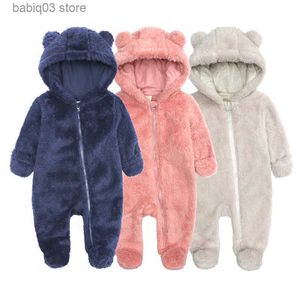 Jumpsuits Autumn and Winter Baby One-Piece Romper Baby Climbing Clothes Thick Warm Newborn Flannel Ytterkläder Plush Clothes T230720