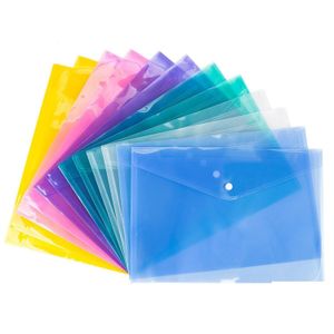 Ablagebedarf, 4 farbige A4-Dokumententaschen mit Druckknopf, transparente Umschläge, Kunststoff-Papierordner, 18C, Drop-Delivery-Büro Dh15B