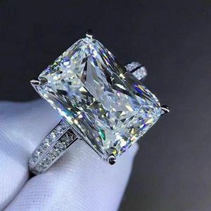 2020 Nowy moda Big Square Crystal Stone Women Wedding Pierścień ślubny luksusowy prezent na przyjęcie zaręczynowe