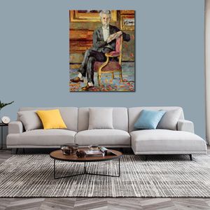 Handmade Modern Abstract Canvas Art Ritratto di Victor Chocquet Paul Cezanne Pittura Figura Alta qualità