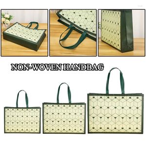 Storage Bags Reusable Film Coated Non-woven Fabric Grocery Bag Foldable Print Shopping Eco Pouch Folding Takeaway