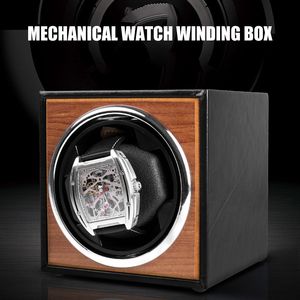 Obserwuj pudełka Pudełka USB Zasilacz Czarny zegarek mechaniczny Uznotanie Silnik Silnik Mini Watch Watter Uchwyt do przechowywania biżuterii Organizator 2307719