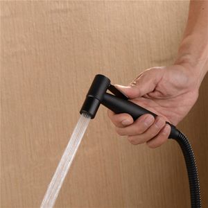 Handheld Bidet Spray Black Shower Sprayer Set Toalett Shattaf Sprayer Douche Kit Bidet Faucet 304 Rostfri Steel2071