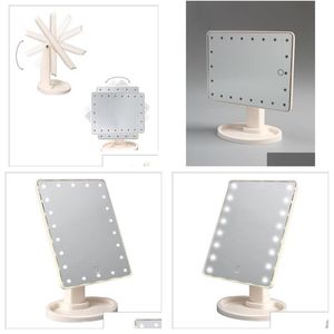 Mirrors Led Touch Sn Makeup Mirror Professional Vanity With 16/22 Lights Health Beauty Adjustable Countertop 180 Rotating C421 Drop Dhlox