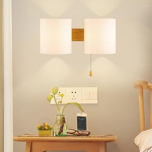 Luminária de parede criativa em madeira maciça, moderna e simples, sala de estar, corredor, varanda, LED, quarto de madeira, cabeceira