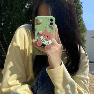 Cartoon Bear Korea Holder Supporto per smartphone Griptok Supporto per telefono cellulare Presa universale Tok Ring Supporto per dito Accessori per orsi L230619