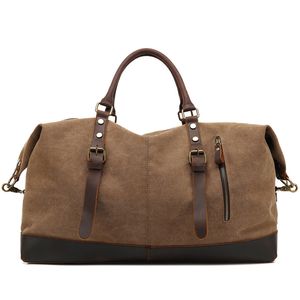 Hållbart lapptäcke vintage tygväska-toppskiktskohuden, avancerad, stor kapacitet, carry-on crossbody bagagepå