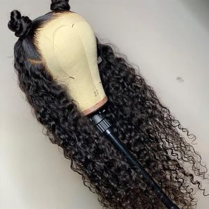 26Inch 180%Density Natural Black Long Curly Glueless Lace Front Wigs For Black White Women Daily Wear Cosplay Wigs214p