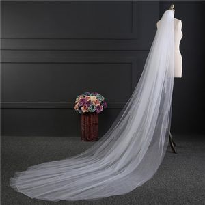 5 colori 1 5 3M Veli da sposa lunghi due strati con pettine Velo da sposa semplice in tulle morbido 2019 Veli da sposa eleganti326S