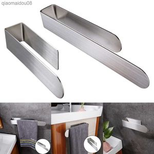 Hand Towel Holder Sticky Hanger Self Adhesive Bathroom Towel Bar Towel Rack Sticky Towel Hanger Bathroom Organizer Accessory L230704