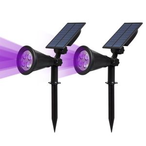 T-SUNRISE 2 PACOTE Refletor solar LED Refletor movido a energia solar Luz de parede externa Luz de paisagem para jardim Rua Roxo Cor 264S