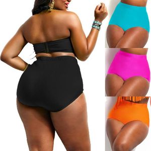 Sexy Damen-Bikini-Shorts, solide, einteilig, kurze Tanga-Unterseite, brasilianische Badebekleidung mit hoher Taille, Strandmode, Badeanzug, Übergröße, 255 W