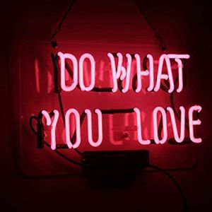 Neon Sign Do What You Love Pink Neon Light Glass Night Light for Kids Bedroom Office Bar Christmas Party Decor Wall Light 14 x 9 I218r