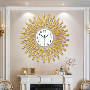 Wall Clocks Crystal Sun Modern Style Silent Clock 38X38cm Nordic Product Living Room Office Budzik Halloween Decoration FGM