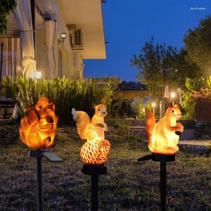 Solar LED Light Outdoor Waterproof Squirrel Animal Modeling Lawn Decoration Garden Lighting