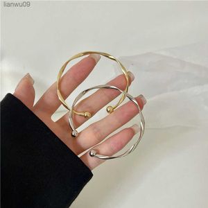 Waterproof Plated Stainless Steel Jewelry Thin Twist Opening Bracelet Bangle for Women Pulsera Acero Inoxidable Mujer L230704