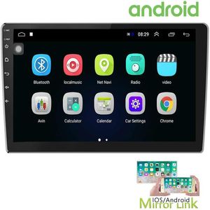 10 1 tum Android Car Stereo Car DVD med GPS Double Din Car Radio Bluetooth FM Radiomottagare Support WiFi Connect Mirror265K