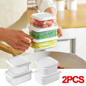 Bottiglie di stoccaggio 1-2pc / set Contenitore per alimenti Frigorifero portatile Congelatore Organizzatori Sub-imballati Frutta Cipolla Zenzero Cucina