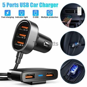 Andra batterier Chargers Fast Charging Car Charger 31W Multi 5 USB Ports Adapter 6.2A för iPhone Samsung Car Charging Accessories X0720