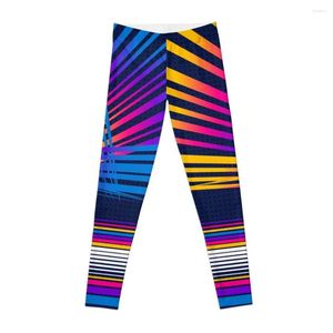 Active Pants Retro Neon Lasers Abstract Design Legings Gym Women's Clothing Golf Wear