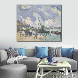 Large Abstract Canvas Art Quai De Bercy Paul Cezanne Hand Painted Oil Painting Statement Piece for Home