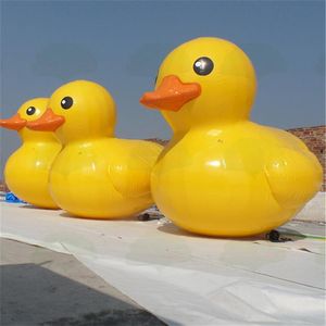 Utomhusspel Anpassade djur Big uppblåsbar gul anka lufttäta Drable Giant Ducks med fläktpumpar för 319B