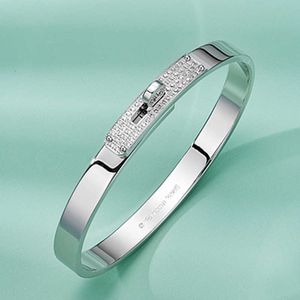 Bangle Brand High Quality For Women And Men Sale Fashion Style Micro Set Zircon Bracelet Plated With Gold Atmosphere Round Lock Real 862191