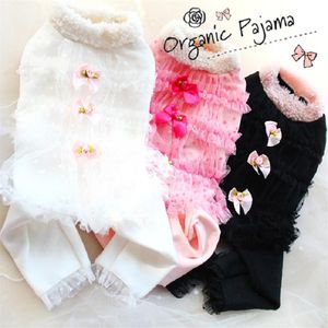 Dog Apparel pet pajamas clothes outfit fleece cuff thickening cotton one piece pants all-in-one tee poodle Maltese Yorkie279d