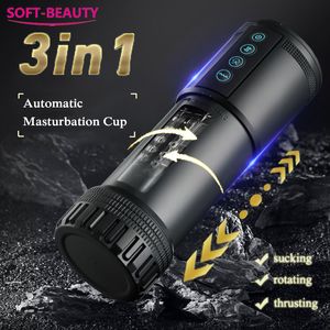 Masturbators Automatisk oralsex sug Masturbator Machine för män som trastar uppvärmning Masturbation Cup Male Real Vagina Sex Toys for Adult 18 230719