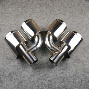H Model Exhaust pipes Muffler tip Fit For all cars Replacement Dual Oval Stainless Steel Length 255mm Out 95mm IN 60mm215O