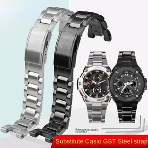 Watch Bands For Casio GShock Band GST210 GSTW300 GST400G GSTB100 S100DS110DW110 Metal Strap Stainless Steel band Bracelet 230719