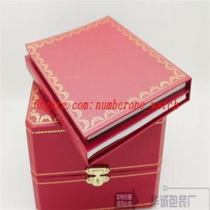 Lägsta lyxklocka Mens Watch Box Original Inner Outer Womans Watches Boxes Men armbandsur Red Box Booklet CA3021