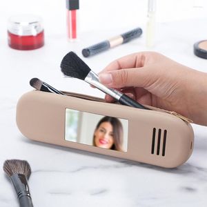 Förvaringslådor Silikon Makeup Brush Holder Travel Lätt Portable dragkedja Kosmetiska fodral Vattentät mjuka verktygsorganisatörer för kvinnor