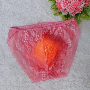 Marynaty Sissy Fun Briefs for Men Seksowne Wygodne Bezpałki Tracentne Transpare U Convex Osobowość Pokusa koronkowa bielizna Duża rozmiar