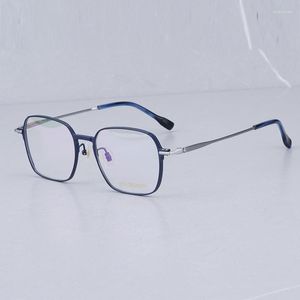 Солнцезащитные очки рамки Eyeglow Pure Titanium Designer Square Glasses Gold Men Модные рецептурные очки женщины бизнес -очки с корпусом