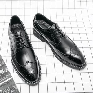 Fashion Office Shoes for Men Casual Breathable Leather Loafers Derby Business Formal Driving Mens Moccasins Wedding Dress Shoes