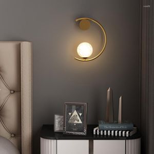 Vägglampa modern led stil hexagonal sovrum dekor ljus glas sconces switch switch