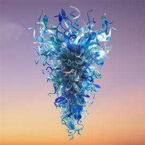 Chihuly tarzı avizeler% 100 el yapımı mavi üflemeli murano cam modern sanat avizesi mutfak dekor kolye ışık 2752