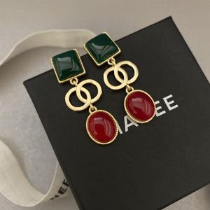 Autumn winter two color style fragrance enamel craft small fresh Earrings simple versatile middle and long308F