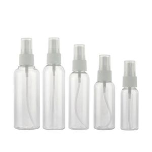 Bottiglie spray vuote da viaggio trasparenti portatili 10ml 20ml 30ml 50ml 60ml 80ml 100ml Flacone per atomizzatore di profumo cosmetico per animali domestici in plastica DHL Shipp Sjmo gratuito