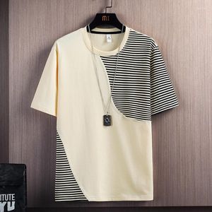 Men's T Shirts Trend Men TShirt Cotton Short Sleeve Stripe Print Tee Summer High Quality Fashion Casual T-shirts Tops Clothing For Man