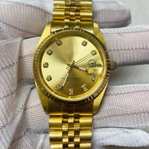 18KゴールドV3オートマチック2813自動時計女性デートジャスト36mm Lソリッドクラスプ大統領の男性は、男性の掃除する女性を見るQu309mを見る