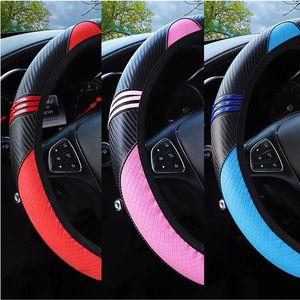 Steering Wheel Covers PU Leather Car Cover Sports For Universal Braid 38cm Four Seasons Auto Interior Parts Accessory Case Decoration