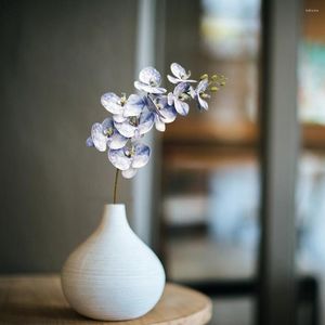 Fiori decorativi 1 pz fai da te affascinante farfalla artificiale orchidea centrotavola in silicone fiore di simulazione decorazioni di nozze finte